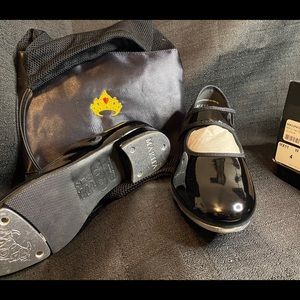Mariia black patent tap shoes new